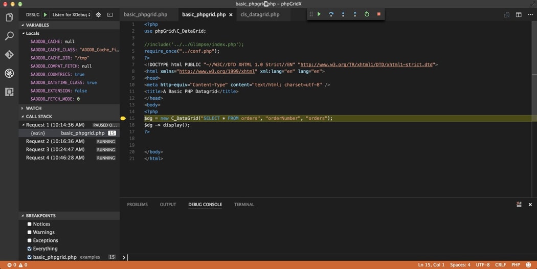 Learn to Debug PHP in Visual Studio Code with XDebug - PHP Controls